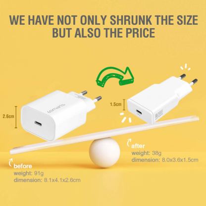 4smarts Slim 20W GaN USB-C PD Fast Charger with USB-C to Lightning Cable (white) - захранване за ел. мрежа с USB-C изход с технология за бързо зареждане и USB-C към Lightning кабел (бял) 7