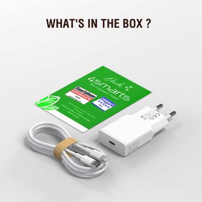 4smarts Slim 20W GaN USB-C PD Fast Charger with USB-C to Lightning Cable (white) - захранване за ел. мрежа с USB-C изход с технология за бързо зареждане и USB-C към Lightning кабел (бял) 10