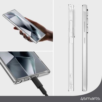 4smarts 360° Protection Set - тънък силиконов кейс и стъклено защитно покритие за дисплея на Samsung Galaxy S25 Ultra (прозрачен) 4