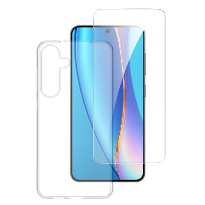 4smarts 360° Protection Set - тънък силиконов кейс и стъклено защитно покритие за дисплея на Samsung Galaxy S25 Plus (прозрачен) 2