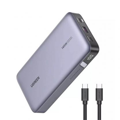 Ugreen Nexode Two Way Power Bank 25000 mAh 145W - преносима външна батерия с 2xUSB-C и 1xUSB-A изходи и технология за бързо зареждане (сив) 3