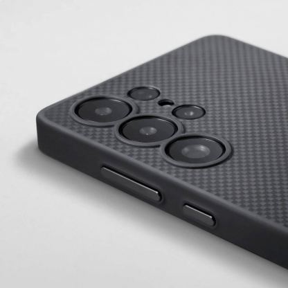Pitaka PinButton Aramid Fiber MagSafe Case - иновативен кевларен кейс с MagSafe за Samsung Galaxy S25 Ultra (черен)  5