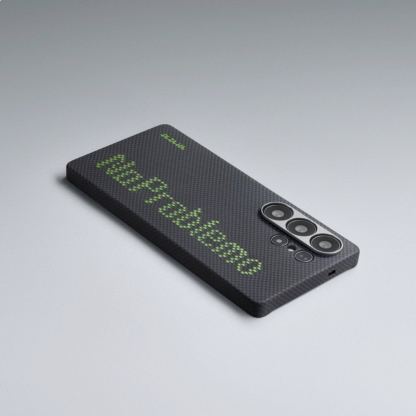 Pitaka Tactile Woven Luminous Aramid Fiber Case - кевларен кейс с MagSafe за Samsung Galaxy S25 Ultra (черен-зелен) 5