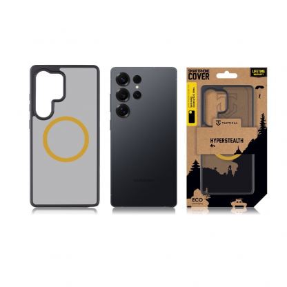 Tactical MagForce Hyperstealth 2.0 Cover - хибриден удароустойчив кейс с MagSafe за Samsung Galaxy S25 Ultra (черен-жълт) 3