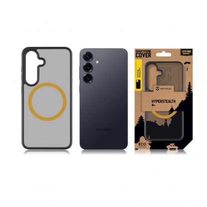 Tactical MagForce Hyperstealth 2.0 Cover - хибриден удароустойчив кейс с MagSafe за Samsung Galaxy S25 (черен-жълт) 3