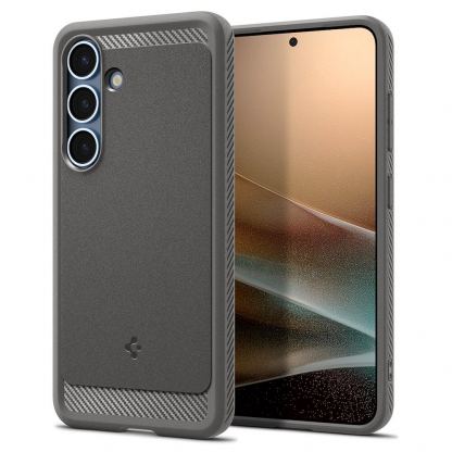 Spigen Rugged Armor MagSafe Case - удароустойчив силиконов (TPU) калъф с MagSafe за Samsung Galaxy S25 (сив)  2