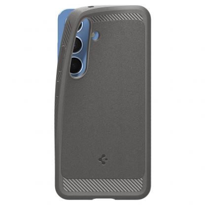 Spigen Rugged Armor MagSafe Case - удароустойчив силиконов (TPU) калъф с MagSafe за Samsung Galaxy S25 (сив)  3