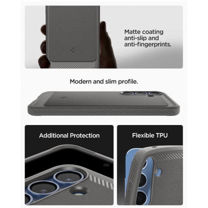 Spigen Rugged Armor MagSafe Case - удароустойчив силиконов (TPU) калъф с MagSafe за Samsung Galaxy S25 (сив)  18