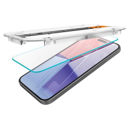 Spigen Glas.tR EZ Fit Tempered Glass 1pc - калено стъклено защитно покритие за дисплея на iPhone 15 Plus, iPhone 16 Plus (прозрачен) 5