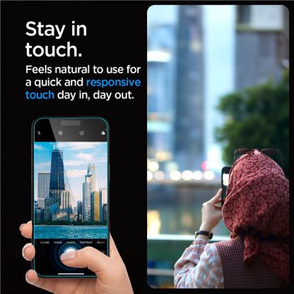 Spigen Glas.tR EZ Fit Tempered Glass 1pc - калено стъклено защитно покритие за дисплея на iPhone 15 Pro (прозрачен)(bulk) 12