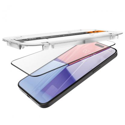 Spigen Glas.tR EZ Fit Full Cover Tempered Glass 1pc - калено стъклено защитно покритие за дисплея на iPhone 15 Pro (черен-прозрачен)(bulk) 5