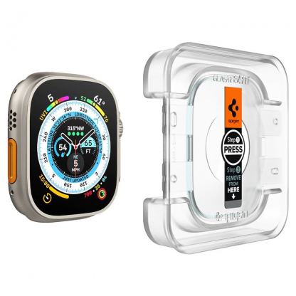Spigen Tempered Glass GLAS.tR EZ Fit 1pc - стъклено защитно покритие за дисплея на Apple Watch Ultra 49мм (прозрачен)(bulk) 4