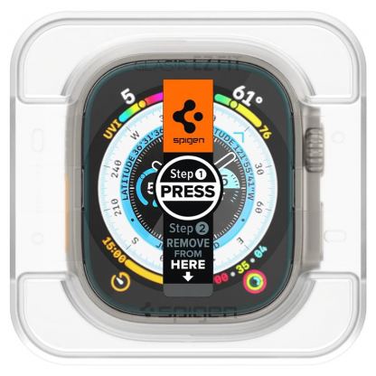 Spigen Tempered Glass GLAS.tR EZ Fit 1pc - стъклено защитно покритие за дисплея на Apple Watch Ultra 49мм (прозрачен)(bulk) 5