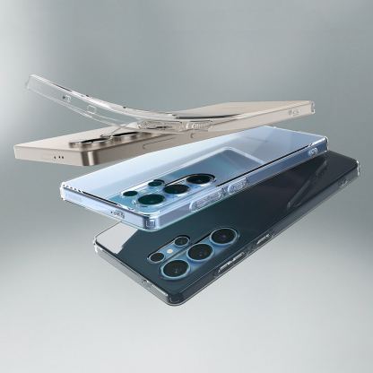 Spigen Liquid Crystal Case - тънък силиконов (TPU) калъф за Samsung Galaxy S25 Ultra (черен-прозрачен)  11