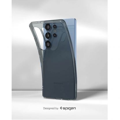 Spigen Liquid Crystal Case - тънък силиконов (TPU) калъф за Samsung Galaxy S25 Ultra (черен-прозрачен)  14