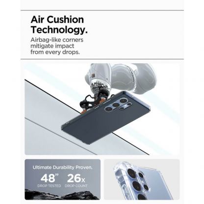 Spigen Liquid Crystal Case - тънък силиконов (TPU) калъф за Samsung Galaxy S25 Ultra (черен-прозрачен)  15