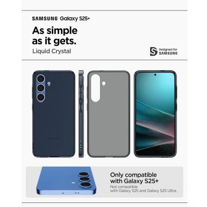 Spigen Liquid Crystal Case - тънък силиконов (TPU) калъф за Samsung Galaxy S25 Plus (черен-прозрачен)  12