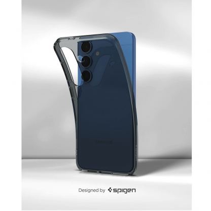 Spigen Liquid Crystal Case - тънък силиконов (TPU) калъф за Samsung Galaxy S25 Plus (черен-прозрачен)  13