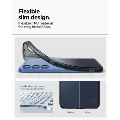 Spigen Liquid Crystal Case - тънък силиконов (TPU) калъф за Samsung Galaxy S25 Plus (черен-прозрачен)  16