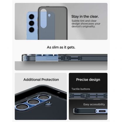 Spigen Liquid Crystal Case - тънък силиконов (TPU) калъф за Samsung Galaxy S25 Plus (черен-прозрачен)  17