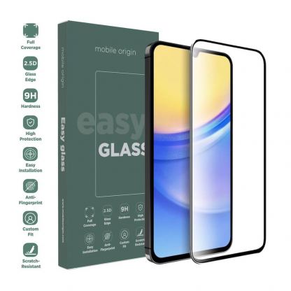 Mobile Origin EasyGlass Full Cover Tempered Glass - стъклено защитно покритие за дисплея на Samsung Galaxy A15 5G (черен-прозрачен) 2