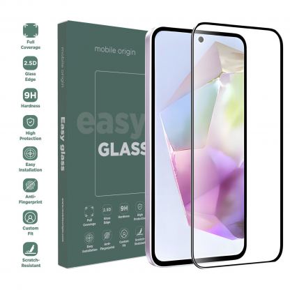 Mobile Origin EasyGlass Full Cover Tempered Glass - стъклено защитно покритие за дисплея на Samsung Galaxy A35 5G (черен-прозрачен) 2