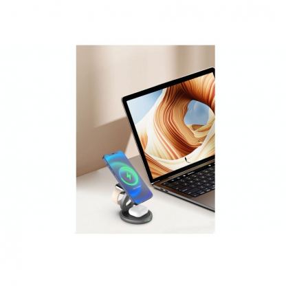 LMP Twist 3-in-1 MagSafe Qi2 Foldable Pad - преносима тройна поставка (пад) за безжично зареждане за iPhone с MagSafe, Apple Watch, AirPods и Qi съвместими мобилни устройства (черен) 6