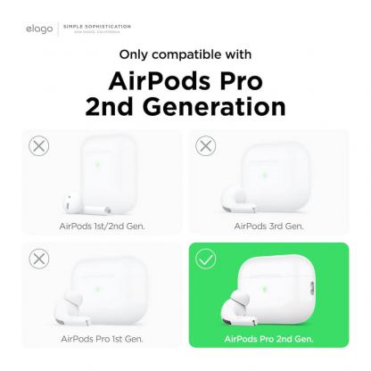 Elago AirPods Pro 2 Cassette Case - силиконов калъф за Apple AirPods Pro 2 (бял) 3