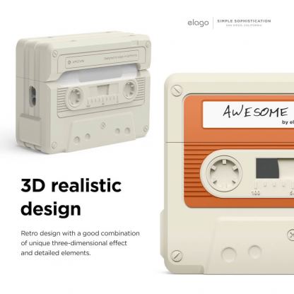 Elago AirPods Pro 2 Cassette Case - силиконов калъф за Apple AirPods Pro 2 (бял) 6
