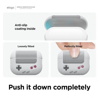 Elago Airpods Pro Retro AW5 Silicone Hang Case - силиконов калъф с карабинер за Apple Airpods Pro 2 (черен)  6