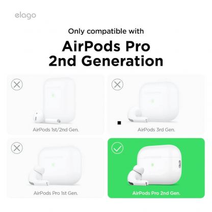 Elago AirPods Pro 2 Pager Case - силиконов калъф за Apple AirPods Pro 2 (бял) 3