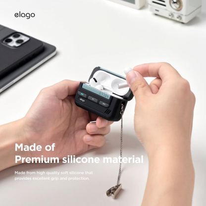 Elago AirPods Pro 2 Pager Case - силиконов калъф за Apple AirPods Pro 2 (бял) 5