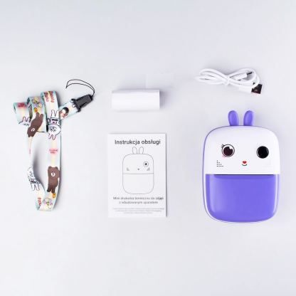 Mini Kids Portable Thermal Printer With Camera HURC10F - фотоапарат и безжичен термопринтер (лилав) 3