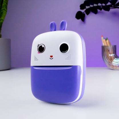 Mini Kids Portable Thermal Printer With Camera HURC10F - фотоапарат и безжичен термопринтер (лилав) 4