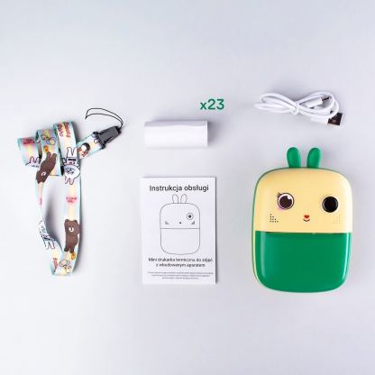 Mini Kids Portable Thermal Printer With Camera HURC10Z - фотоапарат и безжичен термопринтер (зелен) 5