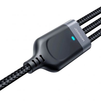 Joyroom 3-in-1 USB-A Fast Charging Cable 3.5A - универсален USB-A кабел с Lightning, microUSB и USB-C конектори (30 см) (черен) 4