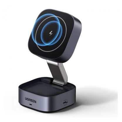 Ugreen MagSafe 2-in-1 Inductive Charger - двойна поставка (пад) за безжично зареждане за iPhone с Magsafe и AirPods (черен)	 5