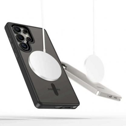 Tech-Protect MagMat MagSafe Case - хибриден удароустойчив кейс с MagSafe за Samsung Galaxy S25 Ultra (черен-прозрачен) 2