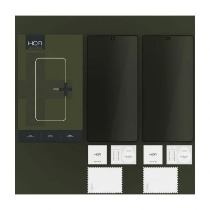 Hofi Anti-Spy Pro Plus Full Screen Tempered Glass 2 Pack - 2 броя калени стъклени защитни покрития с определен ъгъл на виждане за дисплея на Samsung Galaxy S25 Ultra (черен-прозрачен) 5