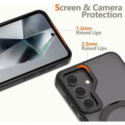 Tech-Protect Magring MagSafe Case - хибриден удароустойчив кейс с MagSafe за Samsung Galaxy S25 (черен-мат) 2