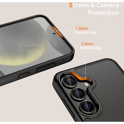 Tech-Protect MagMat Hybrid Case - хибриден удароустойчив кейс за Samsung Galaxy S25 (черен-мат) 3