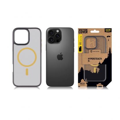 Tactical MagForce Hyperstealth 2.0 Cover - хибриден удароустойчив кейс с MagSafe за iPhone 16 Pro Max (черен-жълт) 3