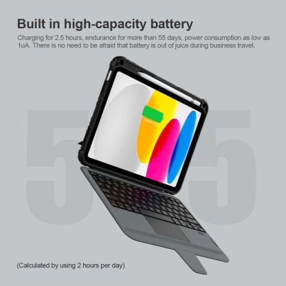 Nillkin Bumper Combo Keyboard Protective Case - удароустойчив кейс, с отделяща клавиатура и поставка за iPad 10 (2022), iPad 11 (2025) (черен) 6