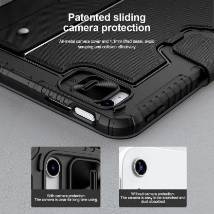 Nillkin Bumper Combo Keyboard Protective Case - удароустойчив кейс, с отделяща клавиатура и поставка за iPad 10 (2022), iPad 11 (2025) (черен) 8