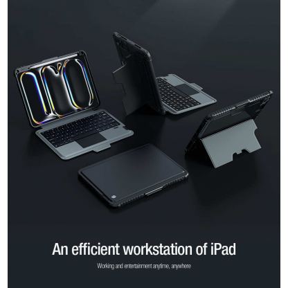 Nillkin Bumper Combo Keyboard Protective Case Backlit Version - удароустойчив кейс, с отделяща клавиатура и поставка за iPad Pro 13 (2024) 7