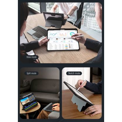 Nillkin Bumper Combo Keyboard Protective Case Backlit Version - удароустойчив кейс, с отделяща клавиатура и поставка за iPad Pro 13 (2024) 10