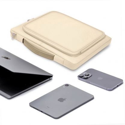 Tech-Protect Basic Laptop Bag 14 - елегантна чанта за MacBook Pro 14 М1 (2021), MacBook Pro 13 и лаптопи до 14 инча (бежов) 7