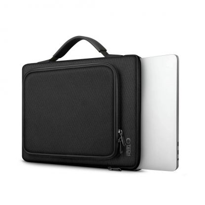 Tech-Protect Basic Laptop Bag 14 - елегантна чанта за MacBook Pro 14 М1 (2021), MacBook Pro 13 и лаптопи до 14 инча (черен) 5