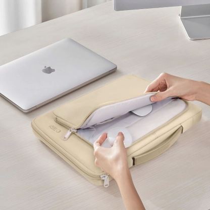 Tech-Protect Basic Laptop Bag 16 - елегантна чанта за MacBook Pro 15 и лаптопи до 16 инча (бежов) 7