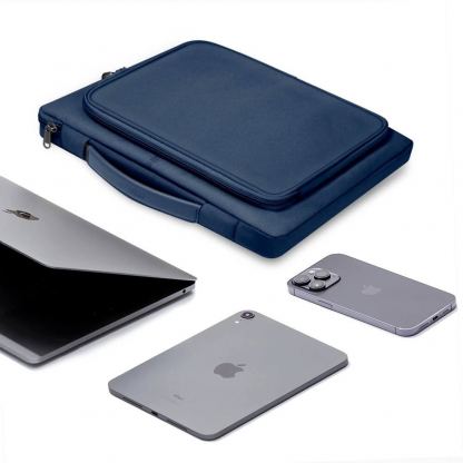 Tech-Protect Basic Laptop Bag 16 - елегантна чанта за MacBook Pro 15 и лаптопи до 16 инча (тъмносин) 6